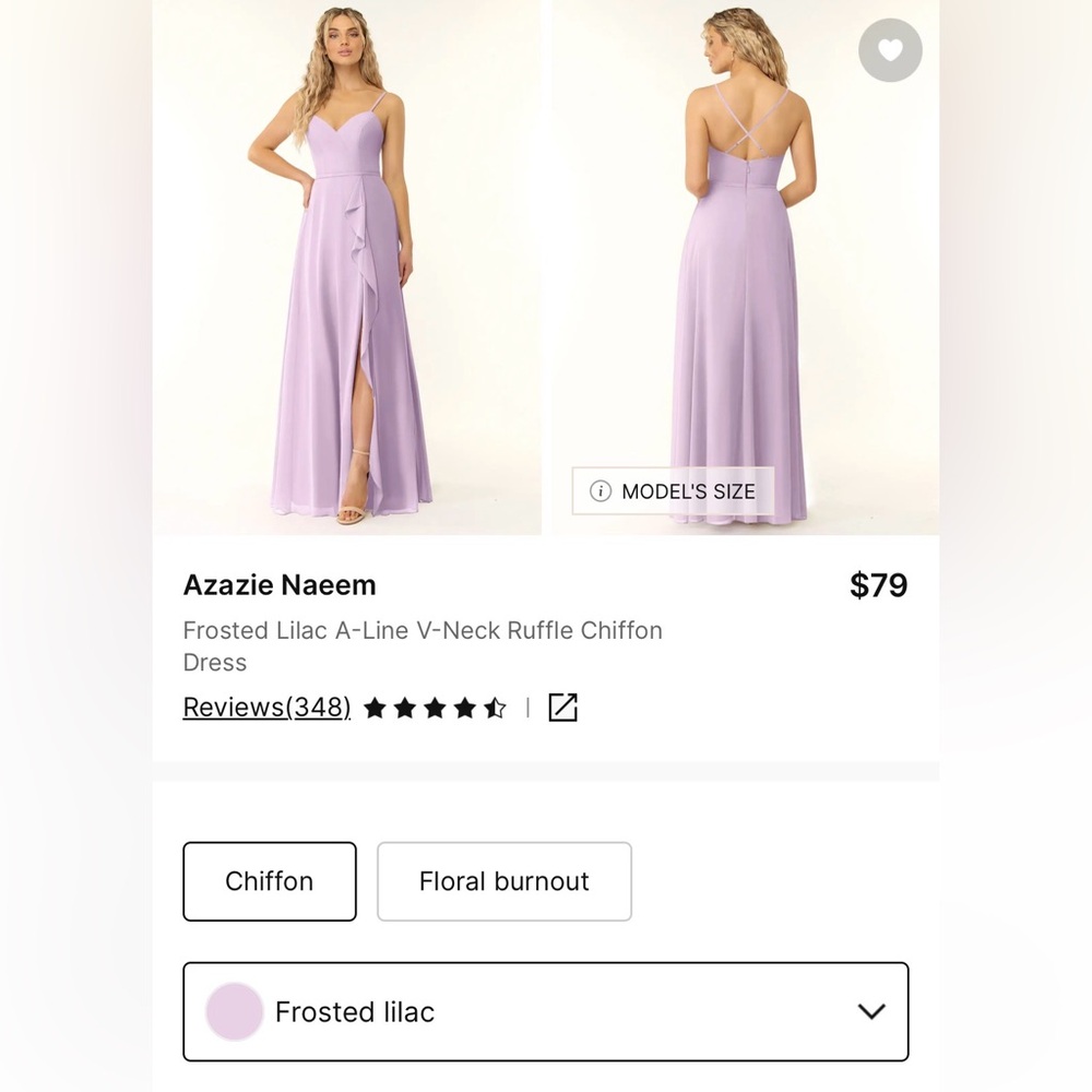 Azazie Frosted Lilac Naeem Bridesmaid Dress